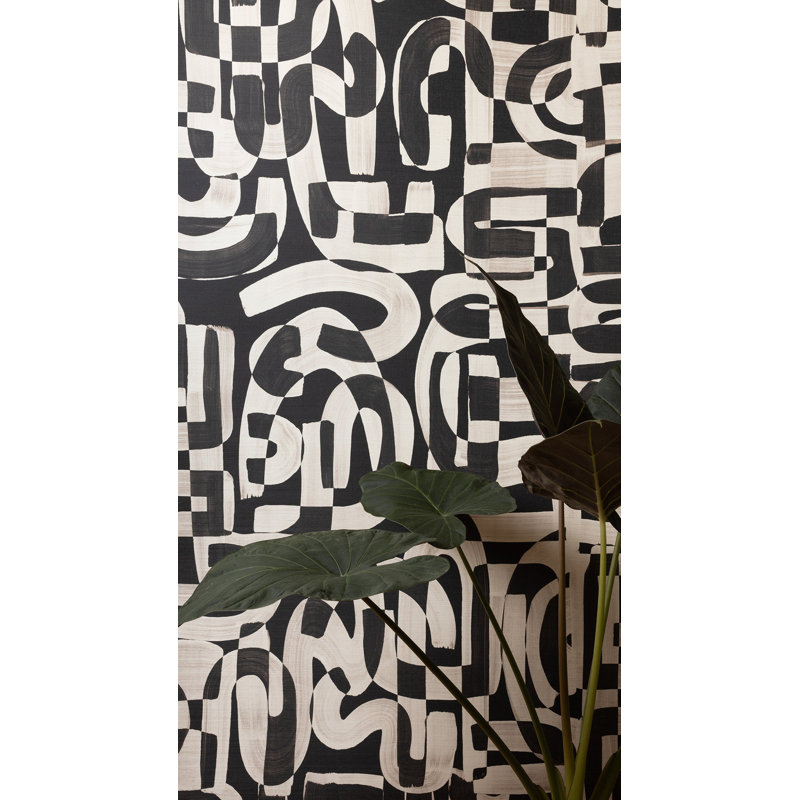 Papier peint Down the Rabbit Hole, L 24 po x l 36 po, Noir et blanc