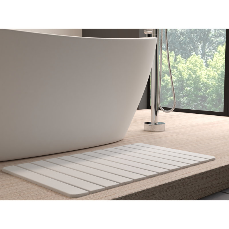 Diatomite Quick Dry Stone Bath Mat - 34" X 21" (Large), Natural White