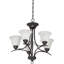 Lustre d'intérieur / classique en bronze antique à 5 lumières avec abat-jour en verre albâtre Whetsel-24081095