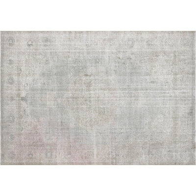 One-of-a-Kind 7'3" X 10'9" 1960s Wool Area Rug in Grey