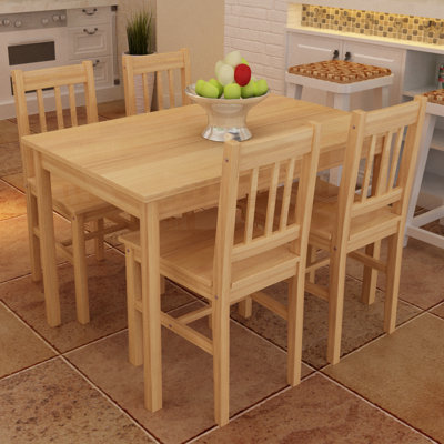 Dining Table and Chair Dining Set Dinner Table with 4 Chairs