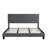 Gray King Size Upholstered Bed, Button Headboard, No Box Spring, Wood Slat Base, Easy Assembly Support Secure