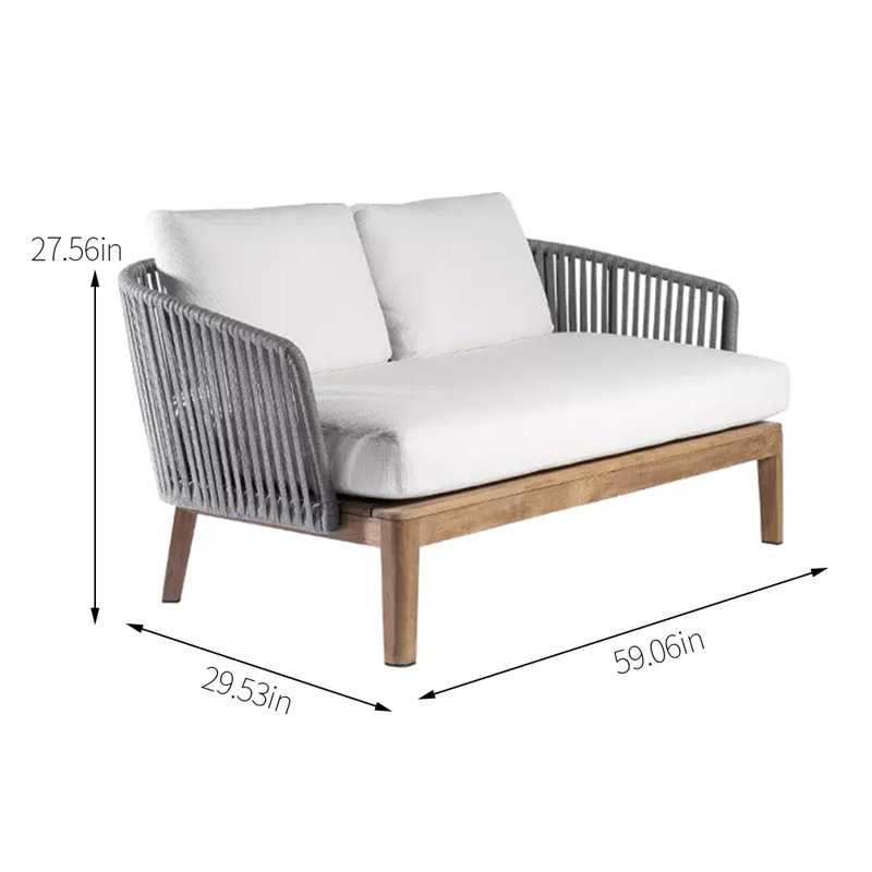 Causeuse d'extérieur 59,0 po avec coussins Sunbrella®