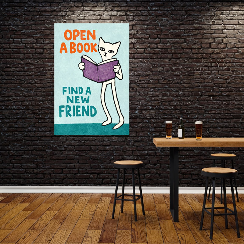 Art mural contemporain chat fantaisiste, H 60 po x l 40 po