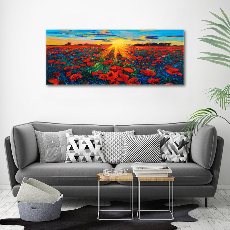 Field Of Poppies - No Frame Print, Glass, 70cm H x 100cm W x 4cm D