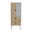 Commode haute avec porte, 2 tiroirs et tablettes ouvertes | Idée de cadeau