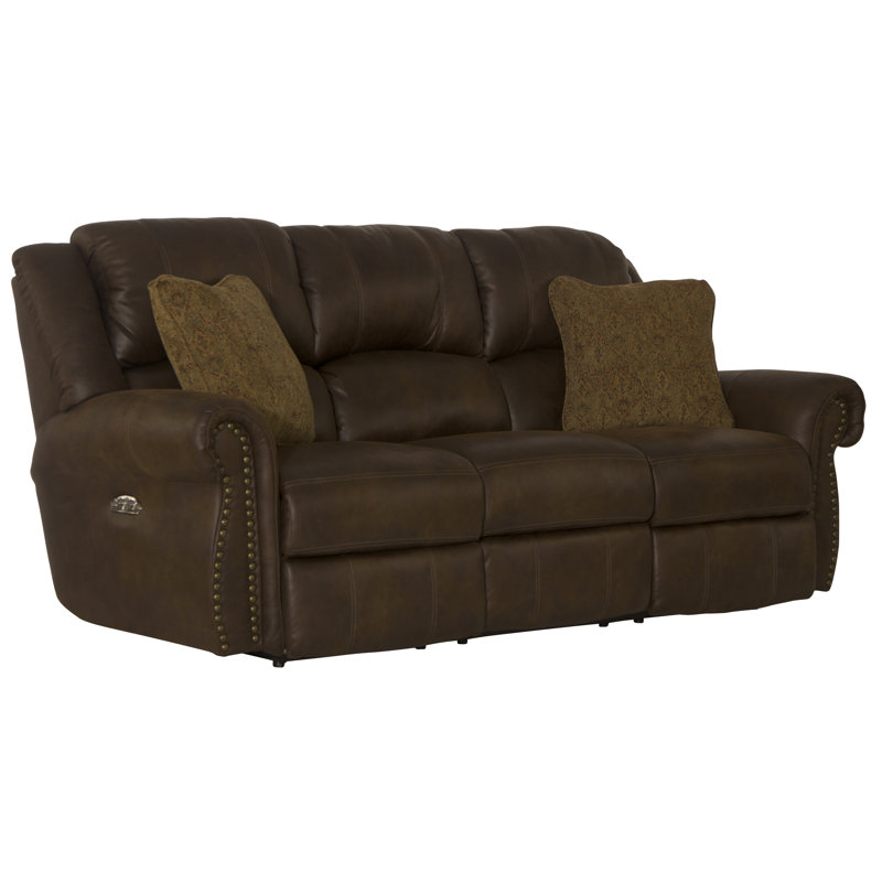Huling Upholstered 90'' Reclining Sofa, Power
