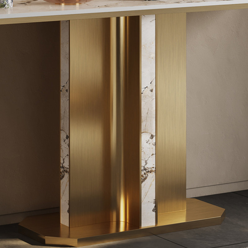 Console de style français en pierre frittée, H 33,4 po x l 47,2 po x P 13,7 po