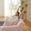 Très grande chaise longue d'intérieur, canapé rembourré en velours côtelé moderne, aucun assemblage requis, canapé-lit confortable pour le salon, le bureau-130595539