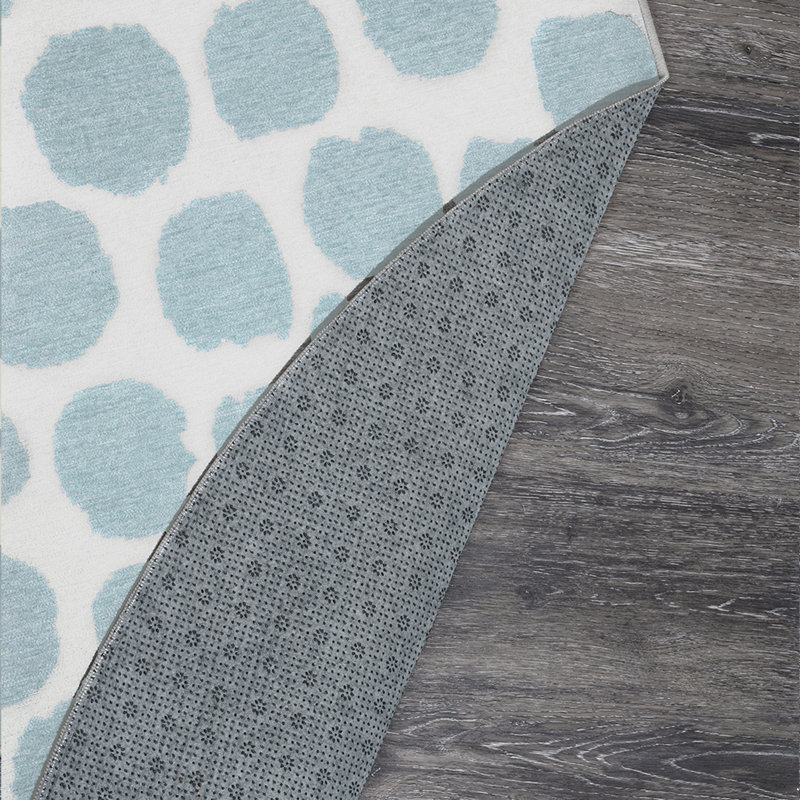 Tapis carré Puff Dotty Lake Blue 6 pi x 6 pi