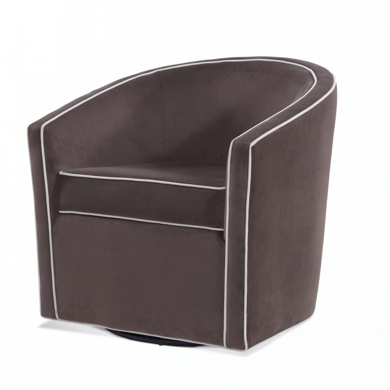 Karcher Upholstered Swivel Armchair, Brown Velvet
