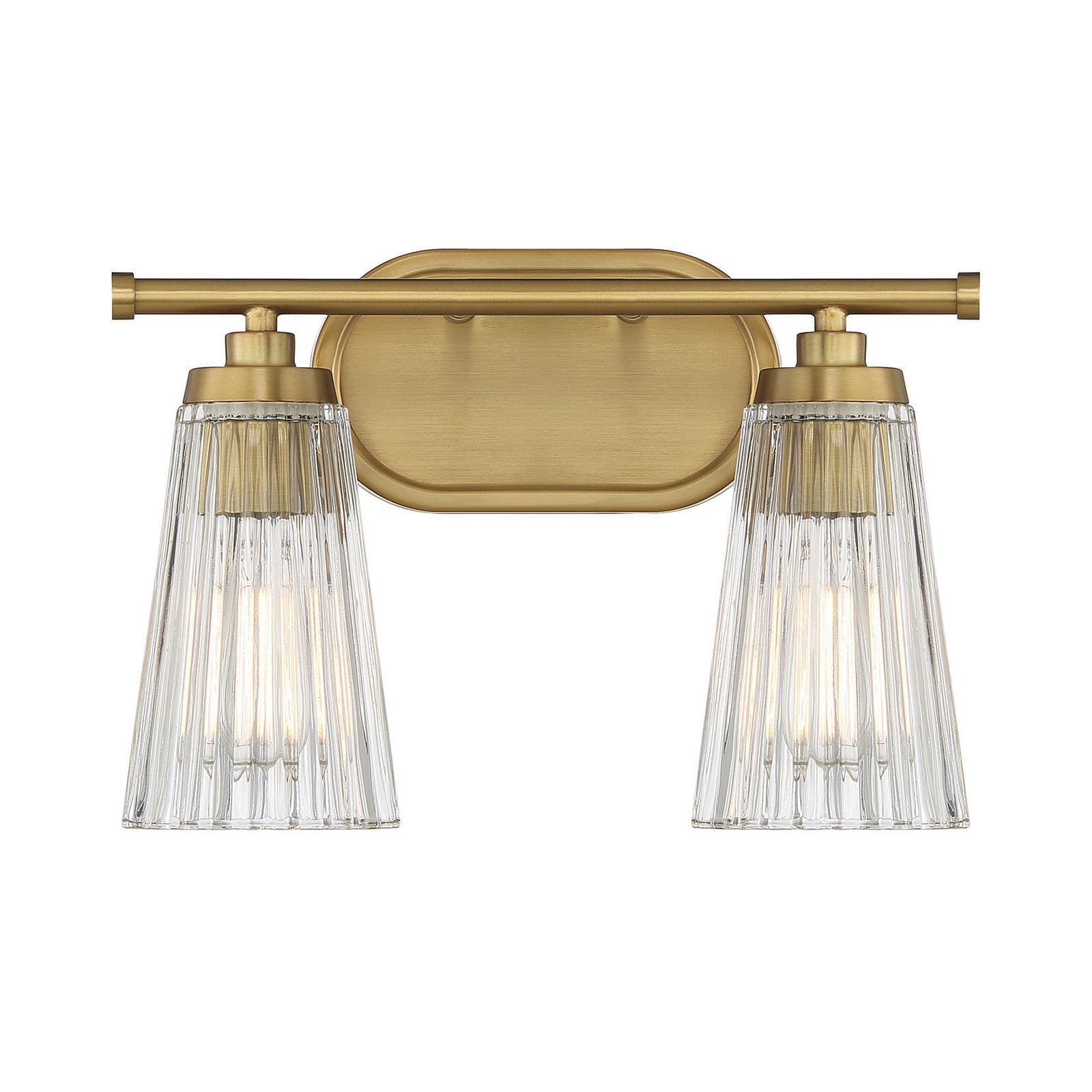 Jeanie Dimmable Vanity Light, Brass, 2 Lights, 10" H x 14" W x 14" D