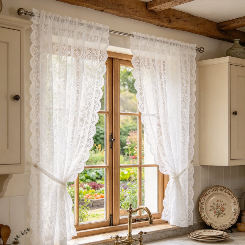 Lace Floral Kitchen Curtain Kitchen Pelmet