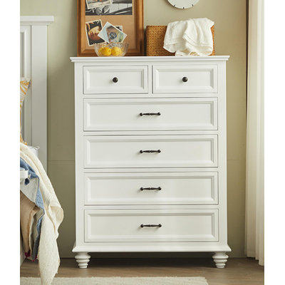 Armoire de rangement simple à six tiroirs en bois massif noyer américain simple