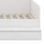 Lit plateforme en bois avec tiroirs, tablettes et coiffeuse-447829589