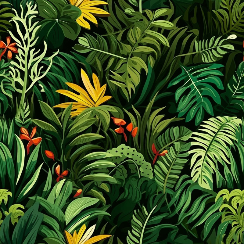 Rideau de douche Jungle - décor de salle de bain safari, H 73 po x l 70 po