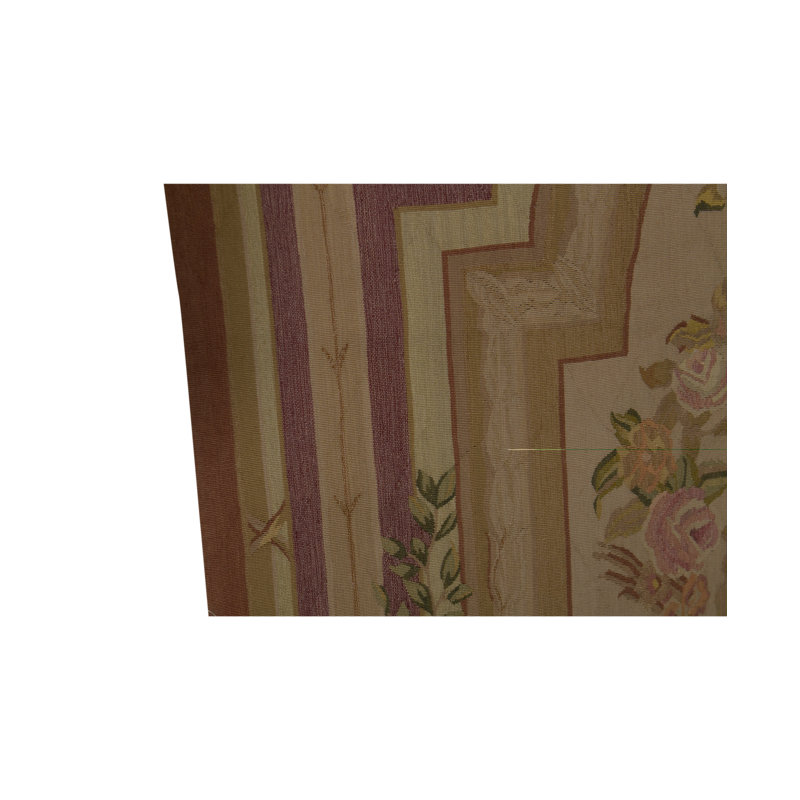 Tapis brun / cuivre de haute qualité noué à la main Aubusson