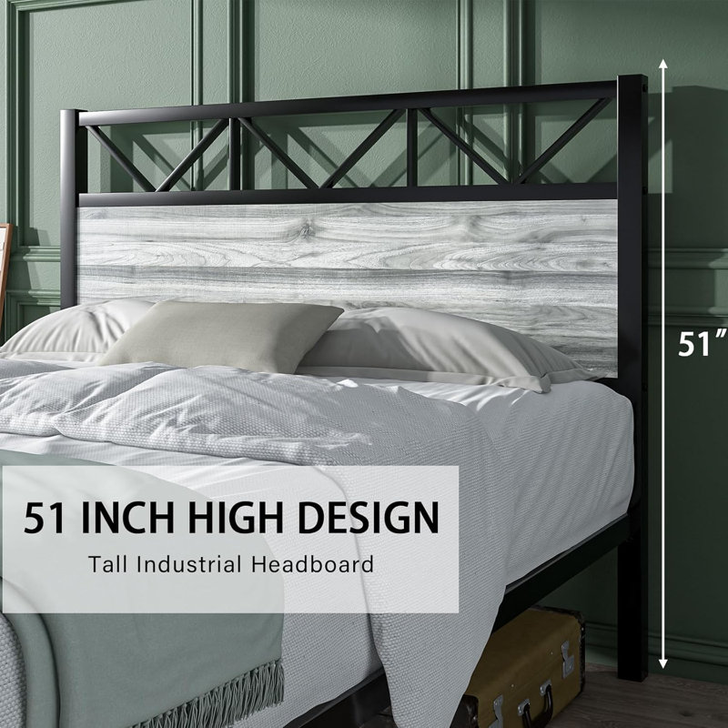 Wykeisha Platform Bed, Queen, Gray