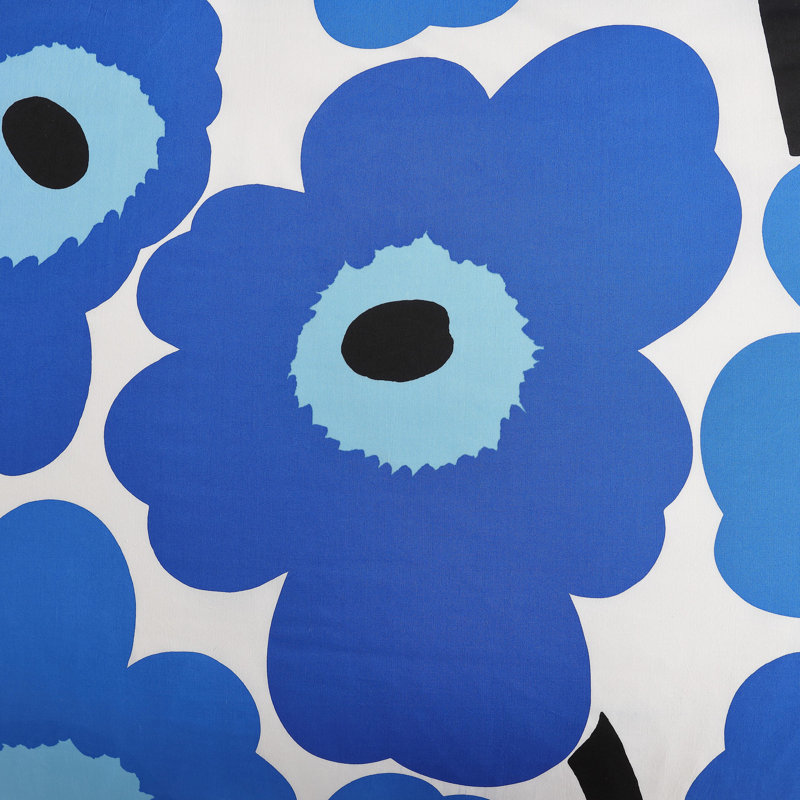 Marimekko Unikko Blue Cotton Duvet Cover Set