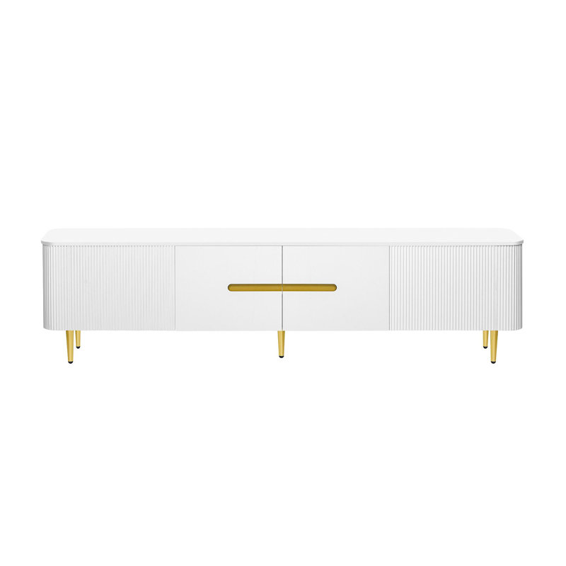 VIBE HAUS 78.7''Minimalist TV Stand For Tvs Up To 85 Inches, Modern Entertainment Center Media Console With 4 Spacious Cabinets For Living Room