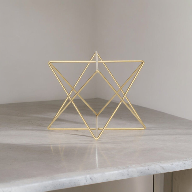 Eclipta Gold Metal Octagram, 7" H x 9.5" W x 9.5" D