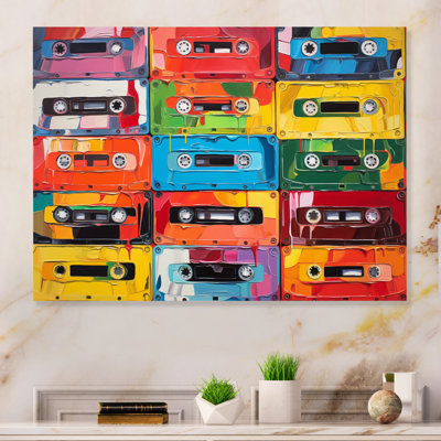 Cassette Tapes Retro Rhythms V - musique, art mural en métal, salon