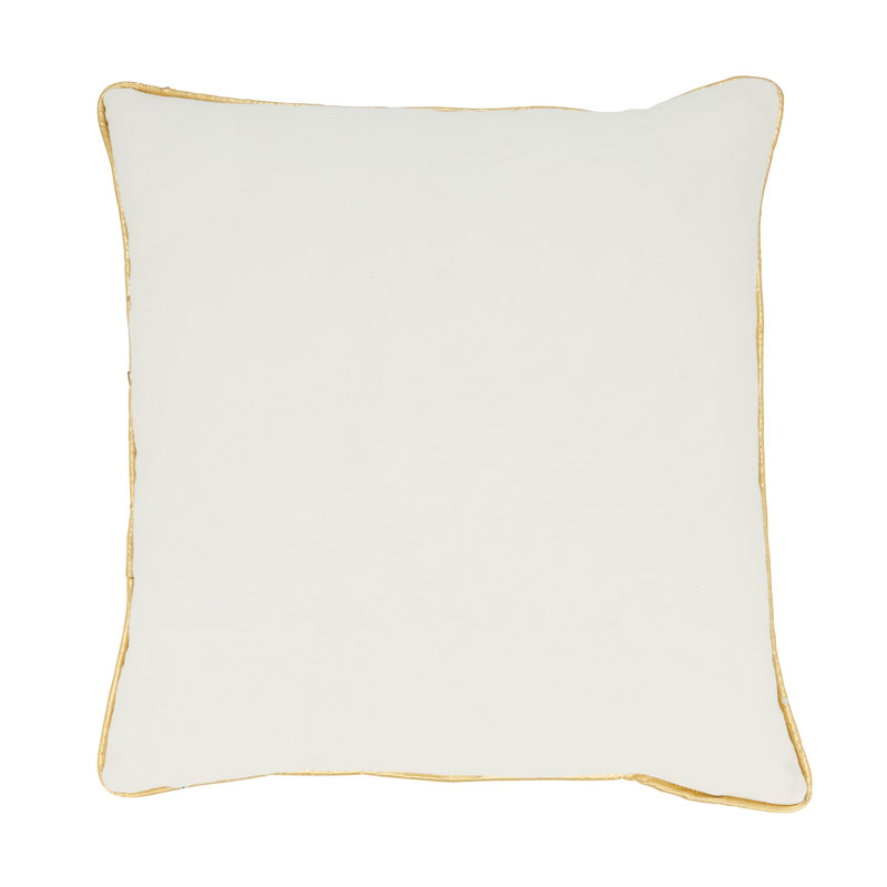 Cotton Throw Square Pillow Cover & Insert, Gold