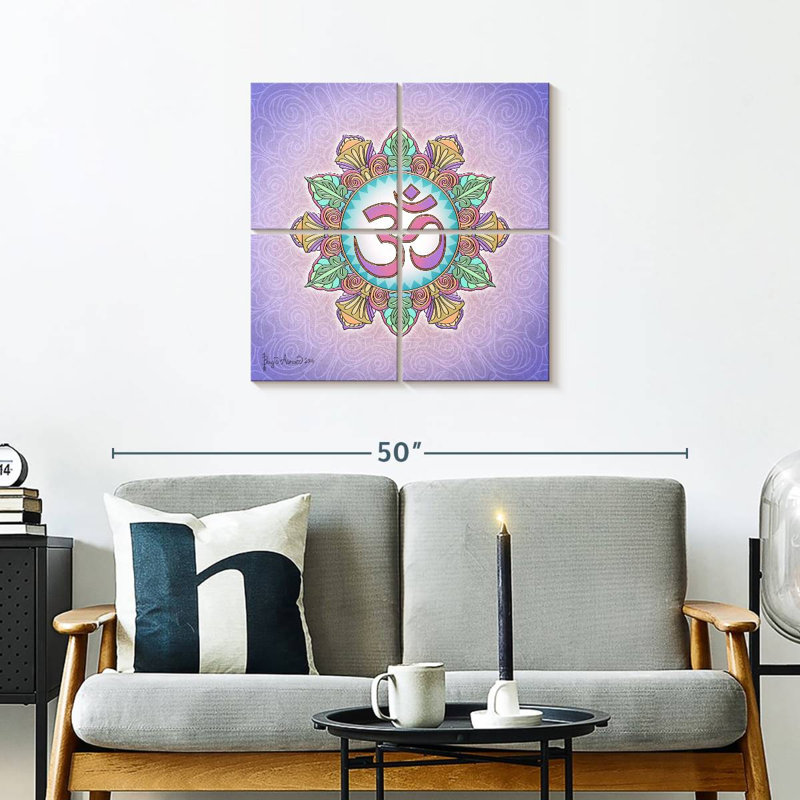 Adella pastel Om Mandala, H 26 po x l 26 po