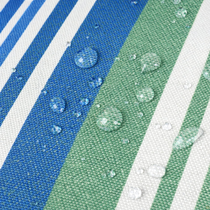 Ensemble de 2 coussins décoratifs d'extérieur imperméables et résistants à la décoloration, Rayures bleues
