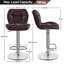 Height Adjustable Modern Faux Leather Swivel Bar Stools-627611455