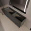 Meuble-lavabo autoportant et portes d'armoire à fermeture en douceur, à l'exception du lavabo-111541221