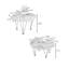 Ensemble de tables basses rondes en bois manufacturé rétro en noyer massif