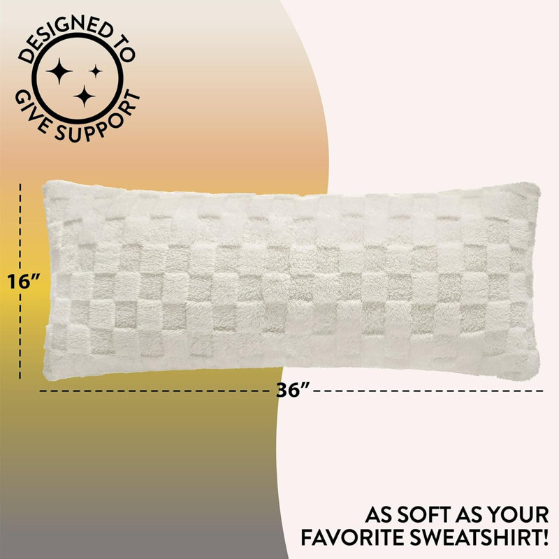 Solid Plush Checkered Hug Pillow