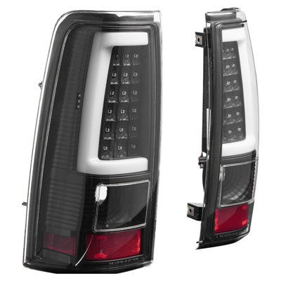 Assemblage de feux arrière compatible avec les Chevy Silverado 1500 1500 HD 2500 1500 HD 2500, HD 3500, Chevy Classic, 2PCS et feux arrière à DEL côté conducteur avec ampoules, 2007 à 2007