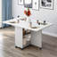 Table de salle à manger pliante à abattants avec 6 roulettes et 2 tablettes de rangement, table compacte pour petits espaces, P 47,2 po x l 23,6 po x H 30,3 po