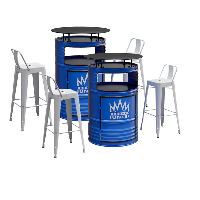 Kamoni 4 - Person Iron Top Four Leg Base Dining Set