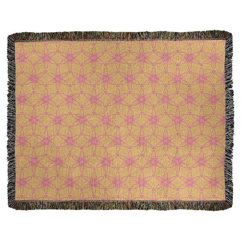 Couverture en coton tissé Katelyn Elizabeth, l 50 po x L 60 po, Bleu / rose