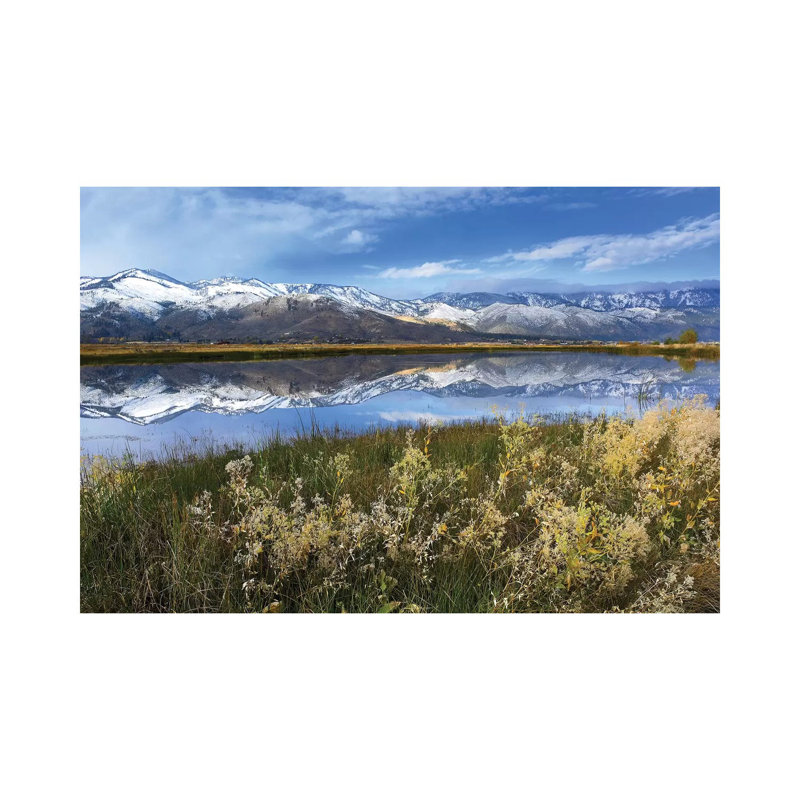 Carson Range Reflected In Washoe Lake, Nevada by Tim Fitzharris - Wrapped Canvas Print, 20.32 cm H x 30.48 cm W