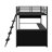 Metal Loft Bed With LED, Desk And Storage Shelves-1159529203