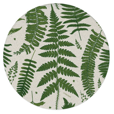 August Grove® Natural Ferns 4-Pack Round Natural Sandstone Coasters