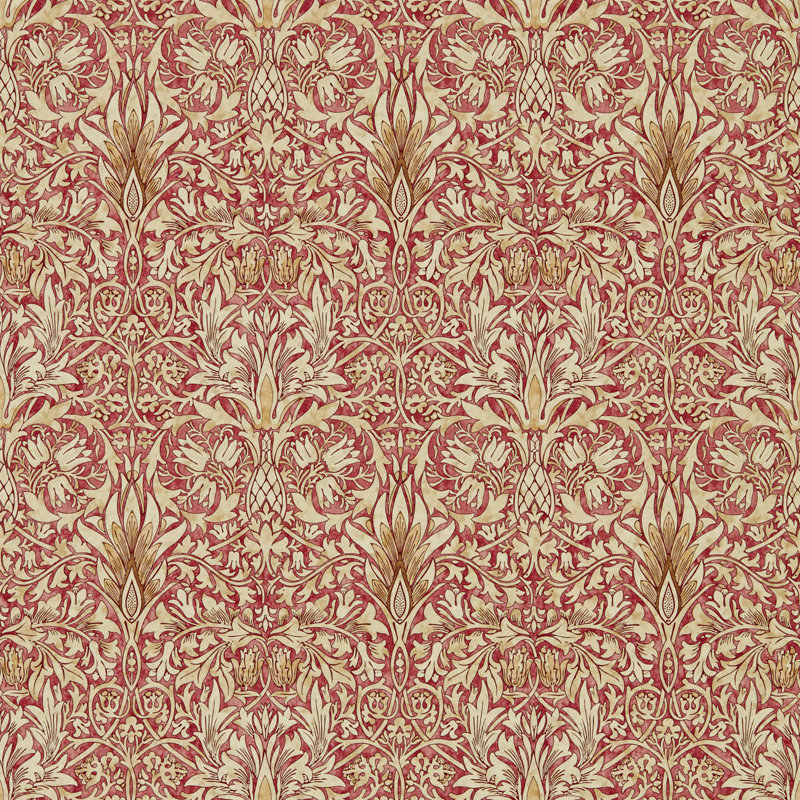 Acanthus 10.05m x 68.6cm Matte Wallpaper Roll, Hot Red