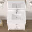 Plan de toilette simple vasque de 76 cm avec comptoir en pierre reconstituée blanche et lavabo carré encastré en céramique (base de meuble-lavabo non incluse)