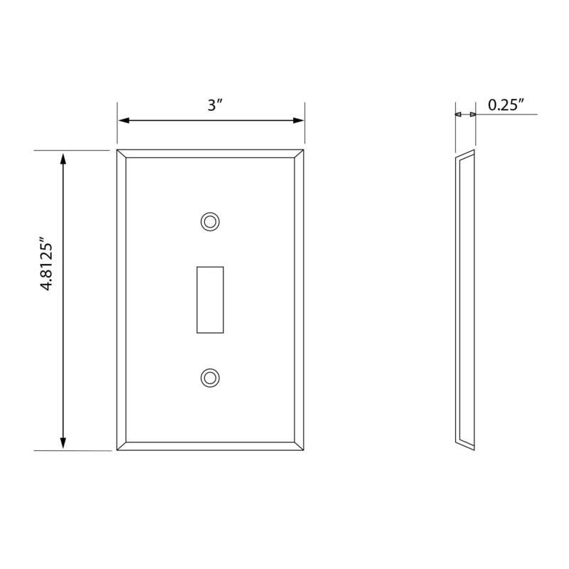 Black Iron Single Toggle Switch Plate with Beveled Edges