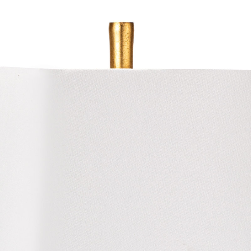 Sarina Gold Leaf Buffet Lamp with White Linen Shade