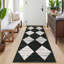 Tapis lavable à la machine à motif de treillis patiné pour le salon Tapis antidérapant moderne antidérapant-114106739