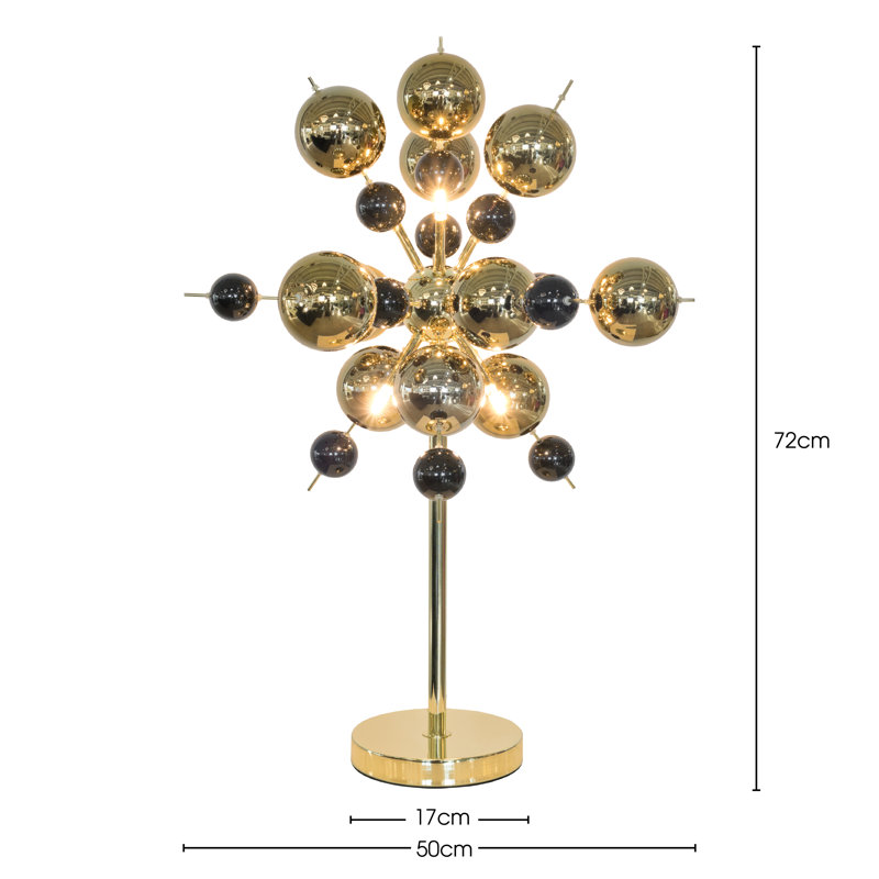 Azoriah Metal Novelty Lamp, Gold Base/Gold Shade