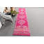 Tapis de couloir turc vintage tissé à la main en laine rose pour décoration de couloir boho et cadeaux uniques - rose