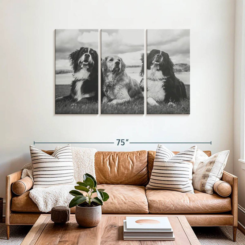 Bernese Mountain Dogs, 36" H x 57" W