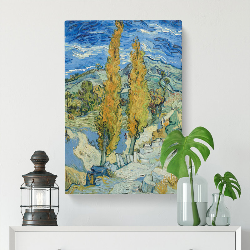 Landscape With Trees by Vincent Van Gogh - Wrapped Canvas Painting, 50cm H x 35cm W x 3cm D
