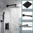 10inch Wall Mounted  Shower System Rainfall Shower Faucets Set Matte Black